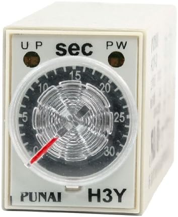Контрола на контролата на копчето AEXIT Електричен 0-30S Sec 8 Терминали DPDT Timer Timer H3Y-2 AC220V