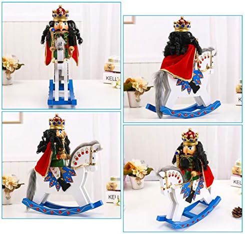 Луии Крал Оревокршач лулка коњ Божиќни десктоп украси 14,2 дрвени кукли занаети украси
