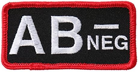 Крвна група АБ Нег, висока нишка извезена железо-на / пила, запечатена запечатена поддршка од негативна рајонска лепенка- 3 x 2