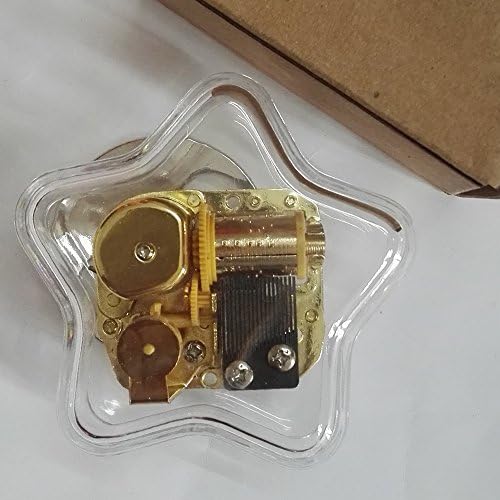 Креативна ветерна акрилна пластика Транспарентна музичка кутија со движење со злато во, loveубовна приказна, музичка кутија