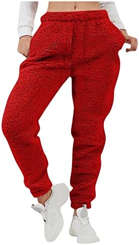Huенски панталони за плажа на Хуанкд, кадифени обични панталони, лабава удобност руно топло домашно панталони Божиќ