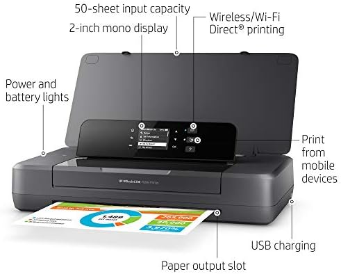 HP OfficeJet 200 преносен печатач со безжично и мобилно печатење и касети со мастило XL - 4 бои