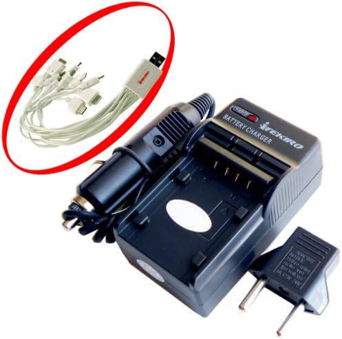 Itekiro AC Wall DC Car Battery Chit Chit за Panasonic CGR-S002 + Itekiro 10-во-1 USB кабел за полнење