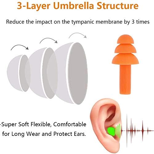 Приклучоци за силиконски уши за спиење, 16 пара меки водоотпорни бучава Откажување Намалување на ушите водоотпорни звук што