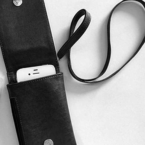 Римски броеви осум во црна силуета телефонска паричник чанта што виси мобилна торбичка црн џеб