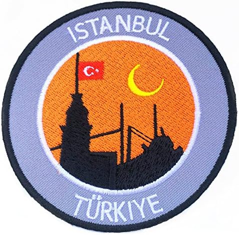 Истанбулска мисирка извезено железо на лепенка / 3,5 инчи извезена значка Туркије Апликација