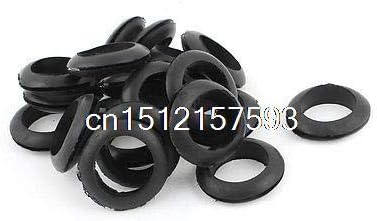10 x црна гума 30мм отворена дупка прстен со двојна странична кабелска жица за жици