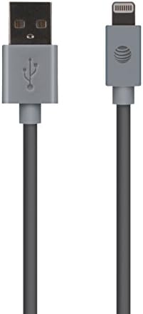 AT&засилувач; T Apple Mfi Сертифициран Молња НА USB Кабел - 10 нозете-за iPhone Уреди Со Молња Конектор-Сива