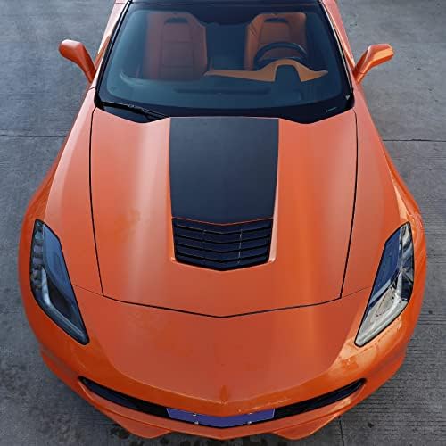 Llkuang Хауба Пропустливи Креативни Налепници Погодни За Chevrolet Corvette C7 2014-2019, Автомобил Хауба Ѕвезда Знаме Винил