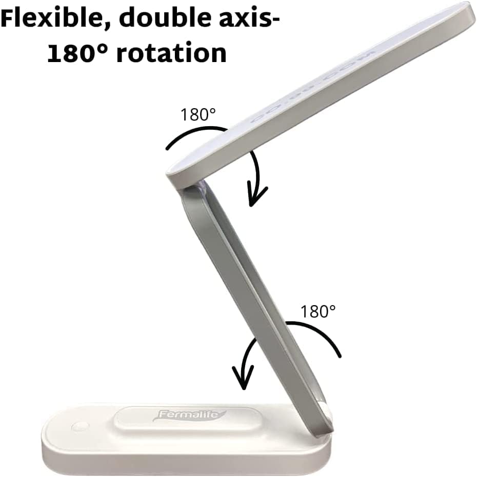 Fermalife - Преклопна предводена табела за ламби за маса, прилагодлива преносна ноќна светлина за читање - 3 светлосни поставки,
