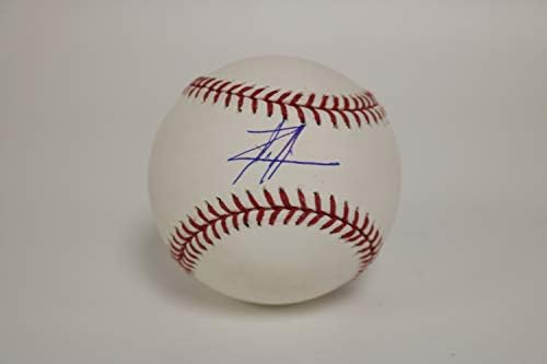 Скот Стап потпиша автограмиран официјален бејзбол на мајорската лига - холограми кои одговараат на COA