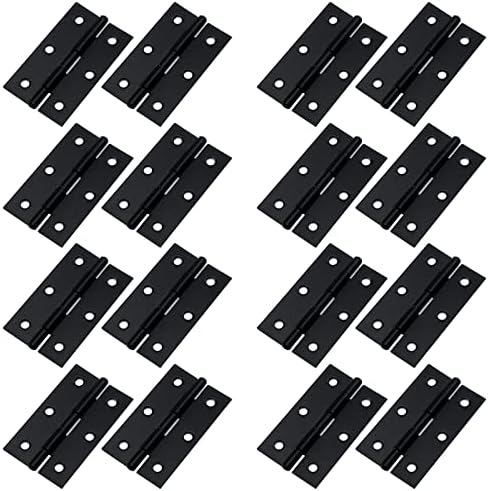 Hevstil 16-пакет 2,5 Врати шарки со долги мебел за домови хардвер за преклопување на задник црна црна боја