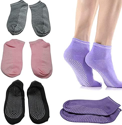 1 Пар Модни Дами Спорт Пилатес Јога Чорапи Силиконски Точки Со Низок Крој Нелизгачки Чорапи За Држење За Жени Девојки Практични
