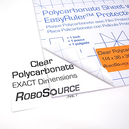 Поликарбонат пластичен лист 36 x 36 x 0.236 точен со филмот Easyyruler, отпорен на распрскувачки, полесен за сечење, свиткување,