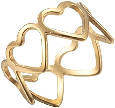 Модни прстени за модни прстени за жени од не'рѓосувачки челик, Simpleубовен прстен Едноставен и исклучителен дизајн погоден