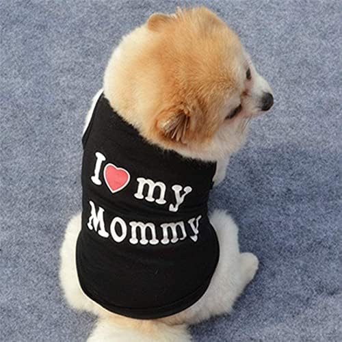 Кошули за кучиња ја сакам мајка ми/мама тато/тато облека кучешки слоган костум симпатична срцева елек за мали кучиња кутре маица