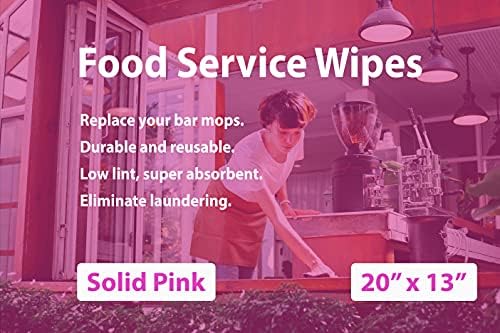 Кравки за хартија за храна за храна за свежи пешкири - 1/4 пати, 13 x 20 инчи - розова права линија на сите пешкири за чистење