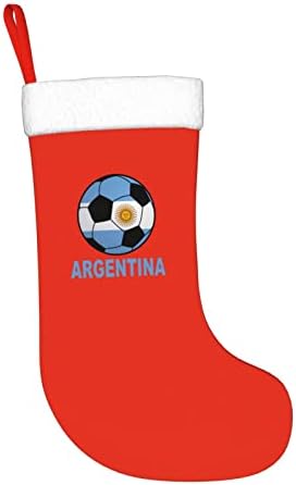 Cutedwarf Аргентина Фудбал Кристама чорапи Божиќни украси на дрво Божиќни чорапи за Божиќни празнични забави подароци 18-инчи
