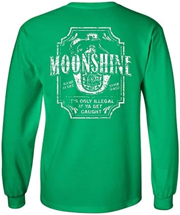 Moonshine Tennessee Whiskey Долга ракав Нова маица Америка јужно пиење