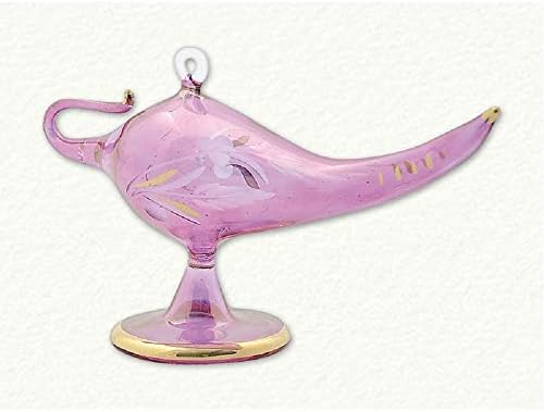 Виолетова цветна гравирана ламба Аладин египетско стакло Божиќен украс го направи Египет