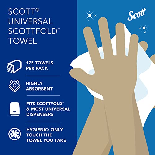 Scott® Pro_ Scottfold® Повеќекратни Хартиени Крпи, со Џебови за Апсорпција, 9.4 x 12.4 листови, Бело,