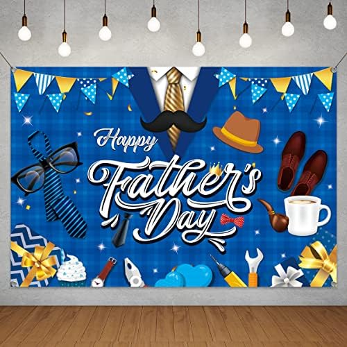Среќен Ден На Таткото Декорација На Позадина-Денот На Татковците Голема Сина Кошула Позадина Позадина Банер За Фото Кабина На