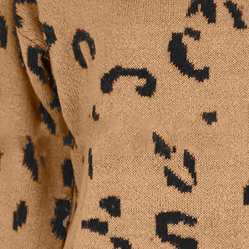 Cardенски кардиган на Ymosrh, обични лабави плетени starвездени облици, печати со долг ракав, блуза со џемпер со џемпер, преголеми