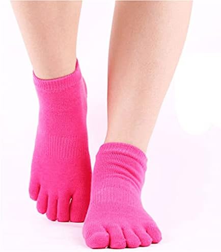 Xjjzs жени анти-лизгачки јога чорапи поставени нелизгачки јога ракавици анти-лизгачки силиконски точки со пет прсти пети за