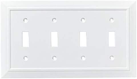 Френклин месинг W35251-PW-C Класичен архитектура Quad Switch wallидна плоча/прекинувач Плоча/капак, бело