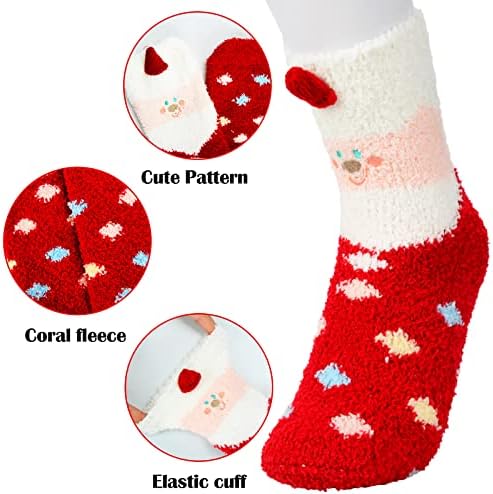 Skefoli Cat Paw Cops, 5 пара чорапи со мачки за девојки за жени пријатни нејасни мачки нозе чорапи