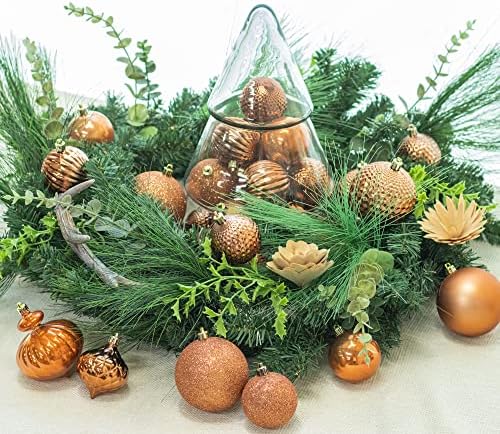 Ки продавница есенски Божиќни топки 34 парчиња 2,36-инчи украси за украсување на новогодишни украси за Божиќно дрво празнично