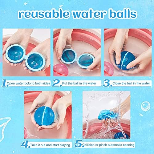 16 парчиња балони за еднократно вода - Брзо полнење, самото запечатување - разнобојно полнење топки за прскање на вода за водена