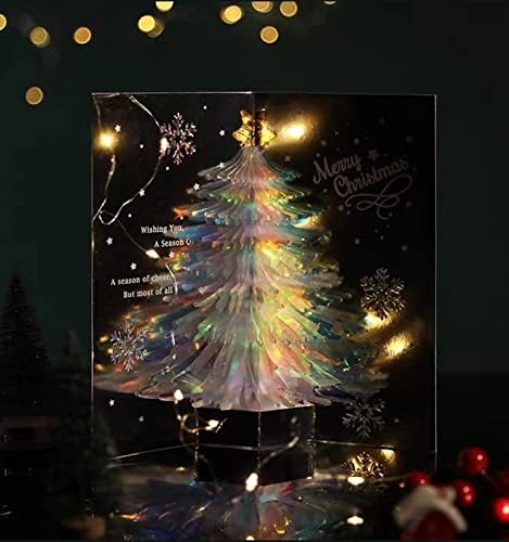NC Pop Up Card 3D поздрав на новогодишна елка со украси за дизајн картички за картички за зимски празници