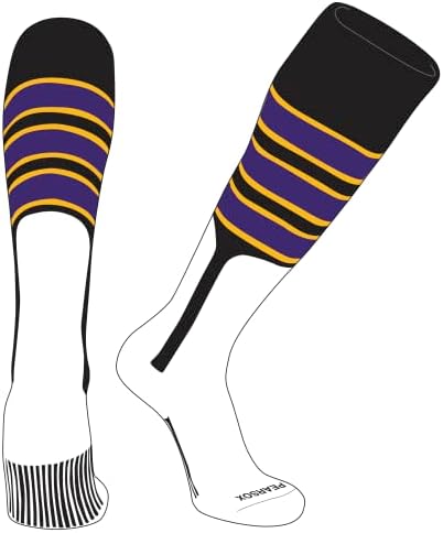 Круша Sox otc безбол мекобол чорапи со црна, златна, виолетова