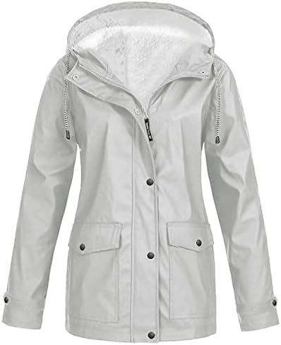 Дескулно зимски јакни за жени водоотпорен топол качулка со крзно од дожд, обложен со долги ракави, палто за снег спортски кампување