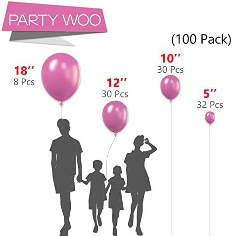 Партиву Ретро Топла Розова Балони 100 парчиња И Розова Розова Ѕвезда Балони 6 парчиња