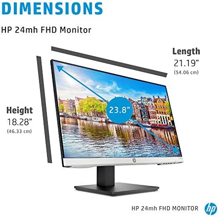 HP 24mh FHD Монитор 23.8-инчен IPS Дисплеј 1080p Вградени Звучници И Висина На Монтирање НА VESA/Прилагодување НА Навалување