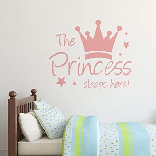 Мотивациски винил wallид цитати отстранлив налепница на wallидот на принцезата круна налепница девојки декор за спална соба