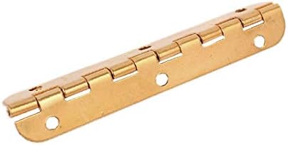 X-DREE 66mmx15mm Rectangle Shape Folding Door Bearing pipe tube Hinge Gold Tone 5pcs(Forma de rectángulo de 66 mm x 15 mm con rodamiento de la puerta plegable Bisagra a tope en tono dorado 5pcs