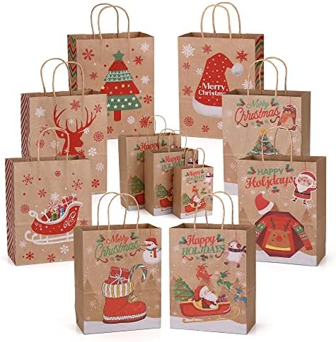 СТАРОСТУДИЈА 24 Божиќни Торби За Подароци Избрани големини, Торби За Подароци за Божиќен Сет за Рефус вклучува 8 Големи 8 Средни