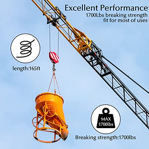 Wireизод жица јаже 1/8 ”кабел од не'рѓосувачки челик со секач, 328 метри кабел за авиони 7x7 градежни струја со 50 парчиња мачки,