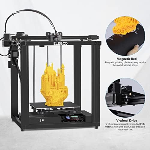 Elegoo 3D печатач Neptune X FDM 3D печатач со безбедносно напојување, тивка матична плоча, продолжение за печатење и отстранлива