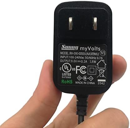 Adapter MyVolts 9V Адаптер за напојување компатибилен со/замена за педал за ефекти на портата на бучава од роуин - приклучок