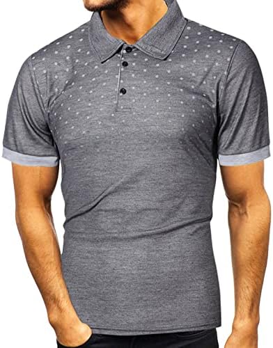 Озммијан маж со кратки ракави за голф тенок фит пол-точка маица маица атлетски тениски кошули со копчиња за деловна маица обична