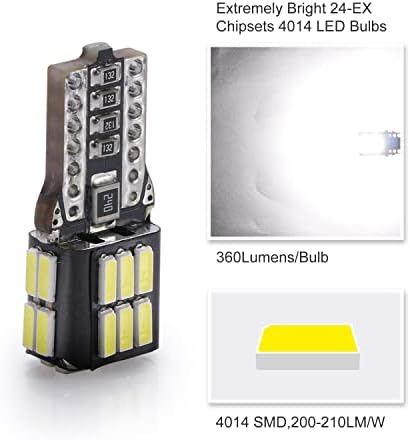 Luyed 194 168 LED светилки, 360 Lumens T10 W5W 2825 4014 24-SMD LED сијалички за внатрешни автомобили, користени за купола мапа