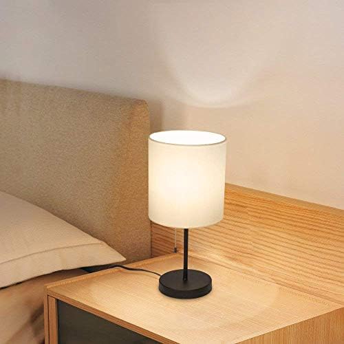 Хајтрална модерна ламба за маса- мала ламба за маса во кревет со метална база за влечење, класична ноќна ламба за спална соба,