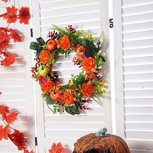 FDJFDJ есенски венец за декорација на влезната врата Денот на благодарноста рустикален украсен декор
