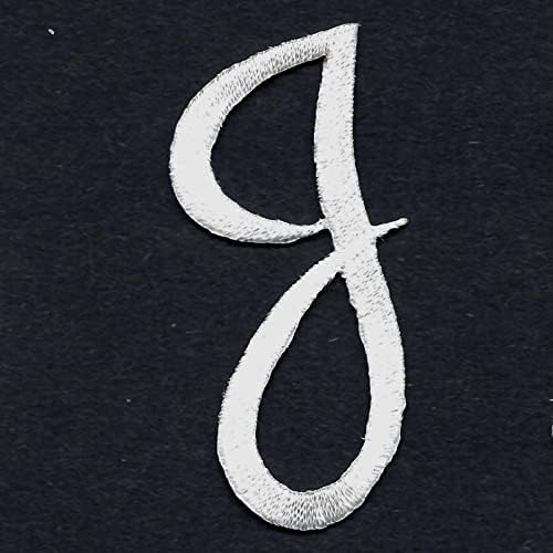 Скрипти букви бела скрипта буква „j“ железо на извезена апликација
