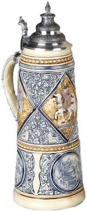 Кинг германско пиво Штајн Соломон гигант, реплика од 1875 година 2 литарски тангард, пиво кригла, Limitaet 2006