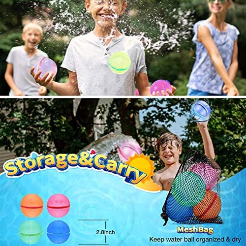 Soppycid 4 пакувања со вода за отсуство на вода Брзо пополнете ги топчињата за прскање за деца на возраст од 3 и повеќе години,